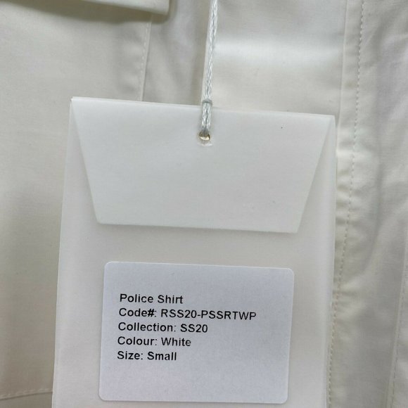 Raiment Men's Police Button Up Shirt Long Sleeve White sz S Cotton Pockets NWT - Picture 7 of 9
